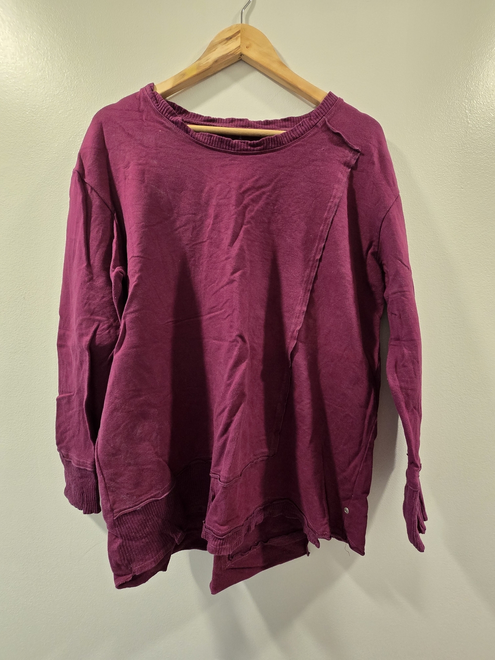 Relaxed Washed Plum Crewneck Sweatshirt